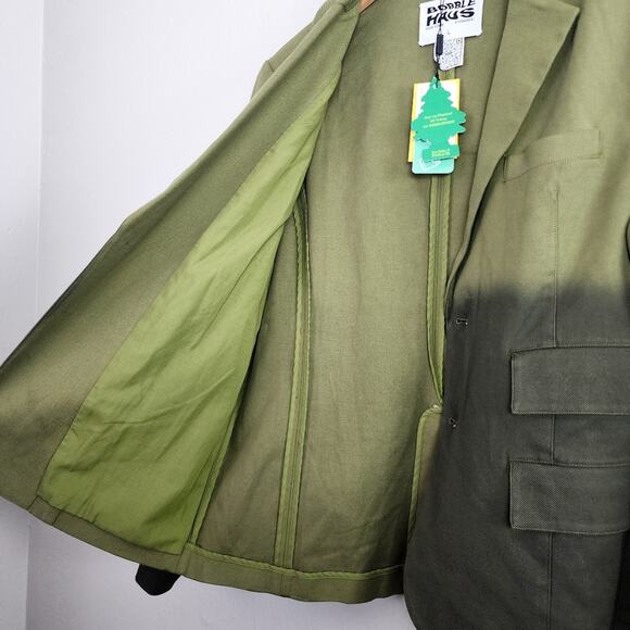 BOBBLEHAUS Green Ombre Tencel Twill Blazer Jacket Men's Large - Picture 13 of 14